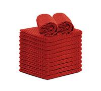 TALVANIA Dishcloths for Kitchen Cotton Terry Dish Cloths 12 Pack Soft and Absorbent Cleaning Dish Rag 12” X 12” Small Dish Towels (Red Rust)