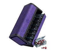 TALVOLC M Travel Pill Organizer, Weekly AM PM Pill Box 7 Day, Large Removable 2 Times a Day Medicine Case for Medication, Twice Daily Portable Foldable Vitamin Dispenser for Supplement (Purple)