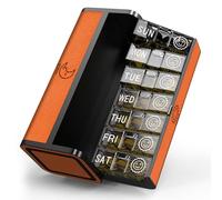 TALVOLC M Weekly Pill Organizer 2 Times a Day, 7-Day Large Travel Pill Box 7 Day, Am Pm Twice Daily Pill Case with Removable Compartments, Weekly Vitamin Container for Medicine Supplement (Orange)