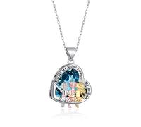 TALYKONG 3 Sister Necklace Gifts from Sisters, Three Sisters Necklace with Blue Crystal Birthday Gifts Jewelry for Sister, Brass, Crystal