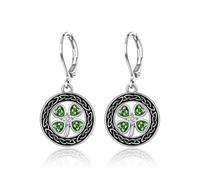 TALYKONG Gothic Earrings for Women Black Rose Flower/Bat/Skeleton Hand/Black Cross/Snake/Raven/Tulip Leverback Christmas Halloween Earrings for Women, Brass, Cubic Zirconia