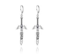 TALYKONG Gothic Earrings for Women Black Rose Flower/Bat/Skeleton Hand/Black Cross/Snake/Raven/Tulip Leverback Christmas Halloween Earrings for Women, Brass, No Gemstone