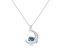 TALYKONG I Love You to The Moon and Back Moon Necklace for Women Mother's Day Valentines Day Birthday Christmas Gifts Jewelry for Women Mom Grandma, Brass, Cubic Zirconia