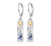 TALYKONG Lotus/Star of David Tree/Pentacle Earrings for Women Dangle, Abalone Shell Leverback Earrings Jewelry Gifts for Women Mom, S, Brass, No Gemstone