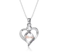 TALYKONG Nana/Mom/Family Gifts I Love You Necklace Jewelry for Nana Mothers Day Valentines Birthday Christmas Gifts, Brass, Cubic Zirconia