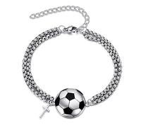 TALYKONG Soccer Bracelet for Men Soccer Cross Bracelets Jewelry Gifts for Women Men Football Player