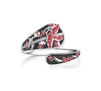 TALYKONG Spoon Rings for Women Red Cardinal/Celtic Tree of Life Rings Adjustable Thumb Rings Jewelry Gifts for Women, Brass, No Gemstone