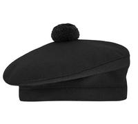 Tam O Shanter Hat Bonnet Beret Balmoral Scottish Army Cap - Black Size 58