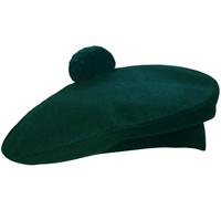 Tam O Shanter Hat Bonnet Beret Balmoral Scottish Army Cap - Green Size 58