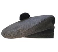Tam O Shanter Hat Bonnet Beret Balmoral Scottish Army Cap - Grey Size 60