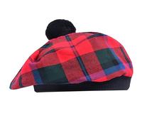 Tam O' Shanter Hat - Classic Tammy Hat Acrylic Wool Flat Bonnet Pom Pom - Perfect Scottish Tartan Beret Style Cap Daily Wear - One Size Fits All (UK, Alpha, One Size, MacNaughton)