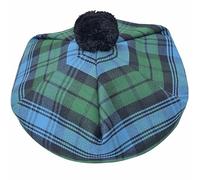 Tam O' Shanter Hat - Classic Tammy Hat Acrylic Wool Flat Bonnet Pom Pom - Perfect Scottish Tartan Beret Style Cap Daily Wear - One Size Fits All (UK, Alpha, One Size, Ancient Campbell)