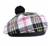 Tam O' Shanter Hat - Classic Tammy Hat Acrylic Wool Flat Bonnet Pom Pom - Perfect Scottish Tartan Beret Style Cap Daily Wear - One Size Fits All (UK, Alpha, One Size, Macpherson Dress)