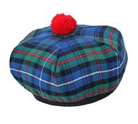 Tam O' Shanter Hat - Classic Tammy Hat Acrylic Wool Flat Bonnet Pom Pom - Perfect Scottish Tartan Beret Style Cap Daily Wear - One Size Fits All (UK, Alpha, One Size, Robertson Hunting)