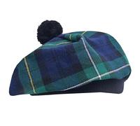 Tam O' Shanter Hat - Classic Tammy Hat Acrylic Wool Flat Bonnet Pom Pom - Perfect Scottish Tartan Beret Style Cap Daily Wear - One Size Fits All (UK, Alpha, One Size, Campbell of Loudoun)