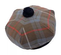 Tam O' Shanter Hat - Classic Tammy Hat Acrylic Wool Flat Bonnet Pom Pom - Perfect Scottish Tartan Beret Style Cap Daily Wear - One Size Fits All (UK, Alpha, One Size, Weathered Fraser)