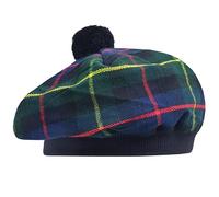 Tam O' Shanter Hat - Classic Tammy Hat Acrylic Wool Flat Bonnet Pom Pom - Perfect Scottish Tartan Beret Style Cap Daily Wear - One Size Fits All (UK, Alpha, One Size, Farquherson)