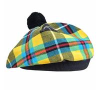 Tam O' Shanter Hat - Classic Tammy Hat Acrylic Wool Flat Bonnet Pom Pom - Perfect Scottish Tartan Beret Style Cap Daily Wear - One Size Fits All (UK, Alpha, One Size, Cornish)