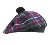 Tam O' Shanter Hat - Classic Tammy Hat Acrylic Wool Flat Bonnet Pom Pom - Perfect Scottish Tartan Beret Style Cap Daily Wear - One Size Fits All (UK, Alpha, One Size, Hunter Modern)