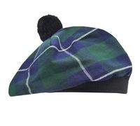 Tam O' Shanter Hat - Classic Tammy Hat Acrylic Wool Flat Bonnet Pom Pom - Perfect Scottish Tartan Beret Style Cap Daily Wear - One Size Fits All (UK, Alpha, One Size, Irvine Modren)