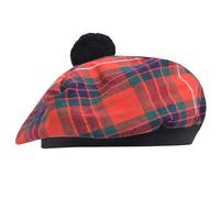 Tam O' Shanter Hat - Classic Tammy Hat Acrylic Wool Flat Bonnet Pom Pom - Perfect Scottish Tartan Beret Style Cap Daily Wear - One Size Fits All (UK, Alpha, One Size, Fraser Red Ancient)