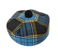 Tam O' Shanter Hat - Classic Tammy Hat Acrylic Wool Flat Bonnet Pom Pom - Perfect Scottish Tartan Beret Style Cap Daily Wear - One Size Fits All (UK, Alpha, One Size, Anderson)