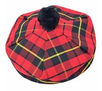 Tam O' Shanter Hat - Classic Tammy Hat Acrylic Wool Flat Bonnet Pom Pom - Perfect Scottish Tartan Beret Style Cap Daily Wear - One Size Fits All (UK, Alpha, One Size, Wallace)