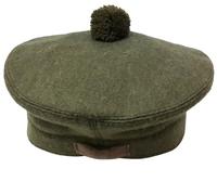 Tam O Shanter Hat Military Bonnet Beret Balmoral Scottish Army Cap Size 60 Khaki