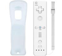 Tam88 Wii Remote Controller for Nintendo Wii/Wii U - Replacement With Silicone Case & Wrist Strap (White)
