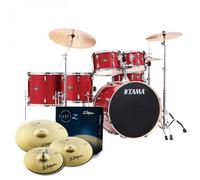 Tama Imperialstar 22 6pc Drum Kit w/CymbalsBurnt Red Mist