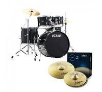 Tama Stagestar 20" 5pc Drum Kit w/Zildjian Cymbals Black Sparkle