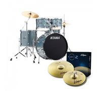 Tama Stagestar 20" 5pc Drum Kit w/Zildjian Cymbals Blue Mist