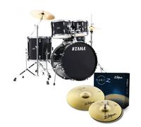 Tama Stagestar 22" 5pc Drum Kit w/Zildjian Cymbals Black Sparkle