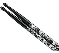 TAMA Tama 5 A Skulls Black Drumsticks, Oak Japanese, 1 Pair, Wood Tip, Lacquered