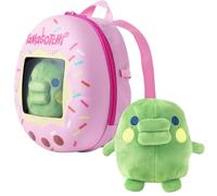 TAMAGOTCHI Backpack & Plush Kuchipatchi Adventure Companion - Reversible Design, Soft Velboa Fabric, Adjustable Straps, Kawaii Plush Fans & Collectors