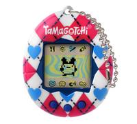 TAMAGOTCHI Original Argyle Heart Shell Virtual Pet | Bandai Tamagotchi Backpack - Reversible Plush - Kawaii Soft Toy