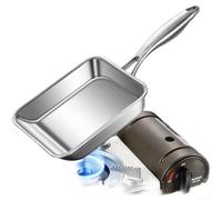Tamagoyaki Pan Built with 316 Stainless Steel and Multi Layer Bottom for Uniform Heating Gas Induction Ceramic Stoves