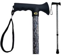 TAMAKA® Black Premium Ladies Engraved Etched Adjustable Walking Stick Cane with Soft Grip Gel Ergonomic Handle for Women Sparkly Glitter Design Petite or Tall - 25.5” - 35.5”