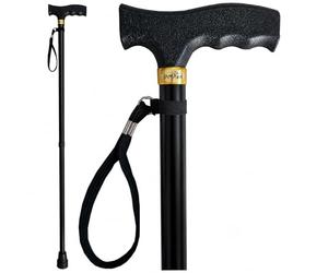 TAMAKA® Premium Black Adjustable One-Piece Walking Stick Cane Lightweight Slimline Strong and Durable for Men, Ladies, Women - 23" - 38.5"