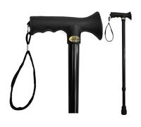 TAMAKA® Premium Black Adjustable Walking Stick Cane with Soft Grip Gel Ergonomic Handle for Men, Ladies, Women Petite or Tall - 25.5” - 35.5”