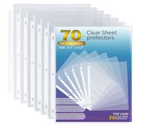 Tamaki Sheet Protectors for 3 Ring Binder, 70 Pack Premium Clear Page Protector 8.5 x 11 inch, Plastic Sleeves for Binders, Top Loading Paper Sheets Document Sleeve Letter Size