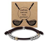 TamaKnot Golf Counter Bracelet, 10 Bead Handmade Score Counter, Adjustable Stainless Steel Beads, Easy Stroke Counting Accessory for Men and Women, One Size, Polyester, no gemstone