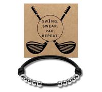 TamaKnot Golf Counter Bracelet, 10 Stainless Steel Bead Handmade Score Counter, Adjustable Beads, Easy Stroke Counting, for Men and Women, One Size, Polyester, no gemstone
