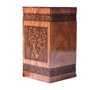 Tamanna crafts Tamanna Rosewood Urn For Human Ashes - Tree Of Life Wooden Box - Personalized Cremation Urn For Ashes Handcrafted Large Wooden Urn Box (Xl(14X7.5”) 640Cu)