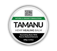 Tamanu Cream - All-Natural Balm with Tamanu Oil & Hemp - Moisturiser for Dry, Itchy Skin - Suitable for Those Prone to Eczema, Psoriasis & Dermatitis (100g) | Handcrafted in the UK | Sera Organics