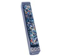 Tamara Baskin Art Glass Sparkling Art Glass Mezuzah - 3.5 Inch - Easy Mount - Weatherproof Metal Case - Gift Box and Non-Kosher Scroll Included - Hand Made in USA (Black)