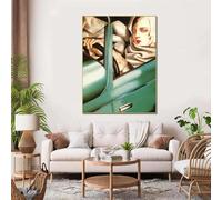 Tamara de Lempicka Prints on Canvas oil painting (Self-Portrait in the Green Bugatti) Modern art Home decorative picture 70x100cm Frameless