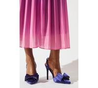 Tamara Satin Bow Sling Back Stiletto Court Shoes Coast Navy 5