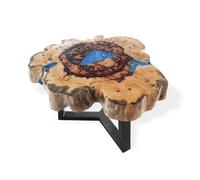 Tamarind and Resin Coffee Table - Sky Blue