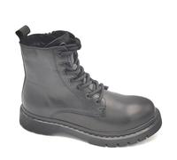 Tamaris 25269 Lace-Up Leather Ankle Boot Black Rubber Sole Flat 6/7